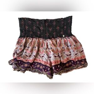 NATURAL LIFE PINK & BROWN SHORTS RAYON SIZE MEDIUM WOMENS